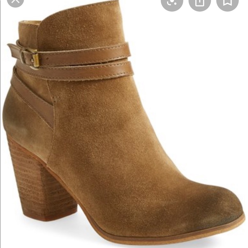 Nordstrom Chestnut Suede Ankle Boot with Double Strap